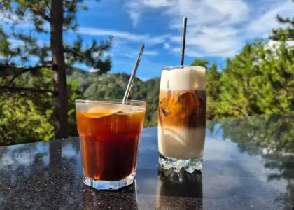 Two iced coffee drinks