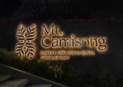 The sign in front of Mt. Camisong Forest Park and Events