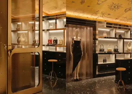 Black and gold accented interiors