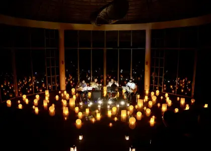 A photo of a candlelight orchestra