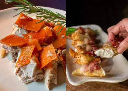 Two Filipino dishes side by side