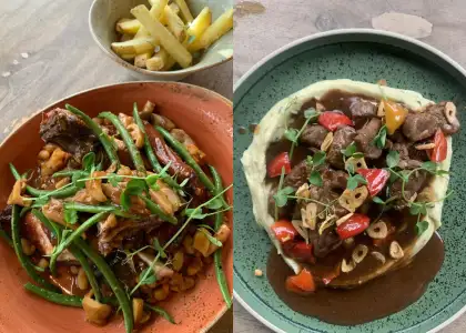 Two dishes made from Cordilleran ingredients