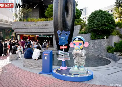 A space-themed statue of MOLLY
