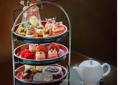 A photo of an afternoon tea set