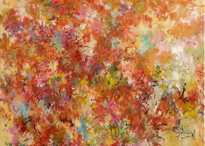 An artwork with bright florals