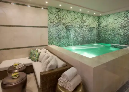 A photo of the private suite with jacuzzi