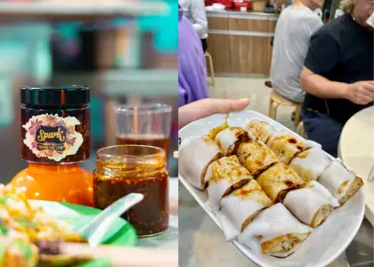 A photo of food and condiments