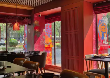 An interior of a Chinese restaurant