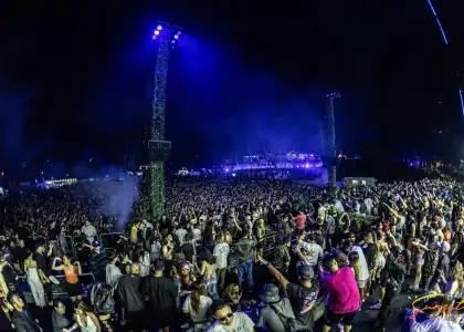 A photo of a festival crowd