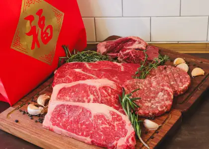 A selection of premium wagyu cuts and a lucky bag