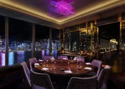 Aqua rooftop venue private dining room interior