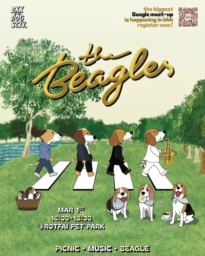 Official poster for the beagle meet-up in Bangkok