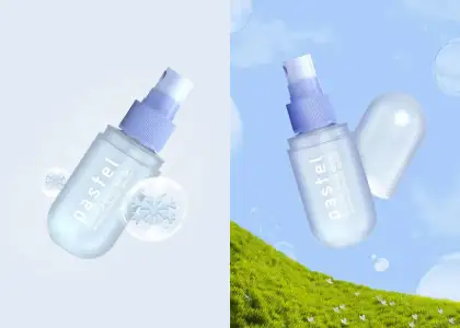 Light blue cooling mist bottles