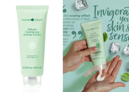 A light green bottle of cooling lotion