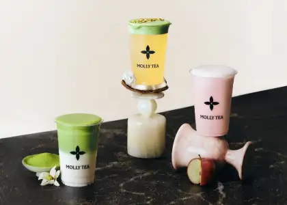 Three drinks decorated for a hero shot