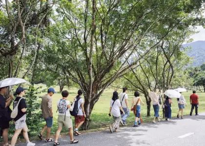 A group touring the area