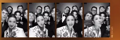 Black and white photo strip