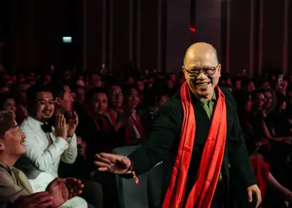 Chef Tam Kwok of Chef Tam's Seasons in Wynn Palace Macau accepts Best Restaurant in Macau award at at Asia's 50 best restaurants 2026 award ceremony