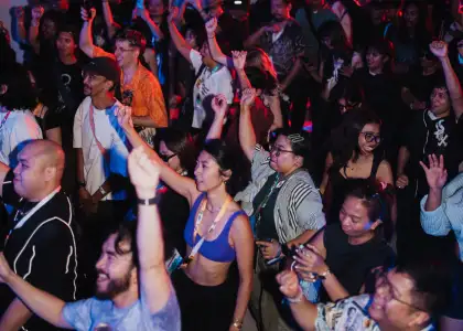 Crowd enjoying music