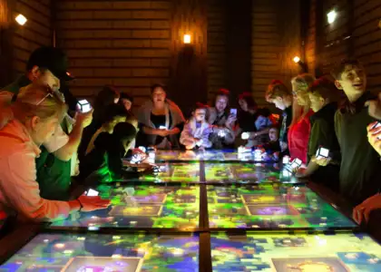 People playing the "Minecraft Experience: Villager Rescue"