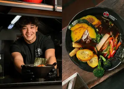 Happy Samurai - Chef Kouji, veggie ramen with plant-based broth