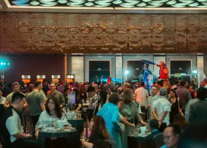 A crowd of people gathered for an event