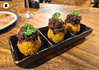 Spanish croquetas with caramelized onions