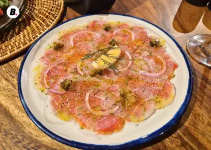 A snapper prepared as a carpaccio