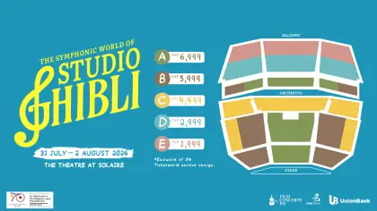 Seat plan and ticket prices for "The Symphonic World of Studio Ghibli"