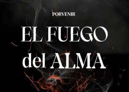 A vibrant flame representing the essence of the soul, radiating warmth and energy in a dark background.