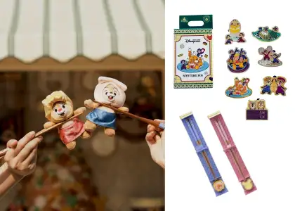 Chip ’n’ Dale Hong Kong Cuisine Mystery Pin Set, Chip Hong Kong Cuisine Magnet, Chip ’n’ Dale Egg Tart Chopstick Set