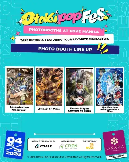 Lineup for Anime-themed Photo Walls at Otaku Pop Fes