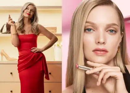 Estee Lauder models using lipsticks