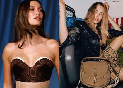 (From Left) Hailey Bieber and Cara Delevingne