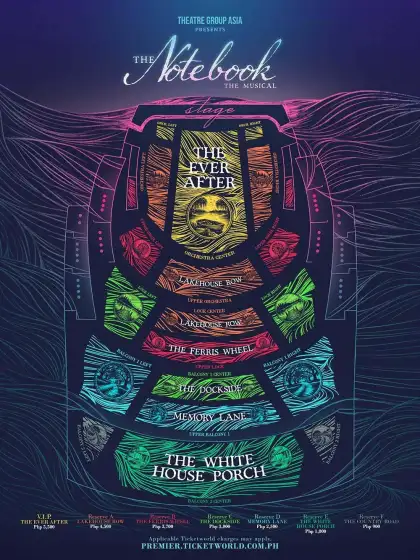 Official seat plan for "The Notebook: The Musical" in the Philippines