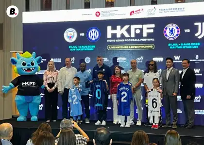 Representatives of TEG Sport, Manchester City, FC Internazionale Milano, Chelsea FC, and Juventus for a photo opportunity