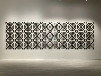 A photo of a ceramic installation in an art gallery