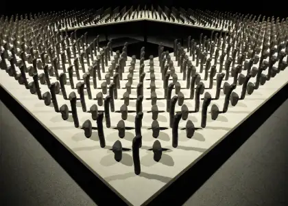 A ceramic installation in an art gallery