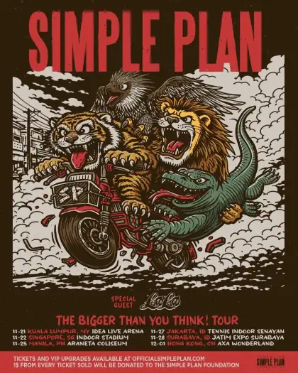 Simple Plan 'Bigger Than You Think' Tour Southeast Asia leg dates