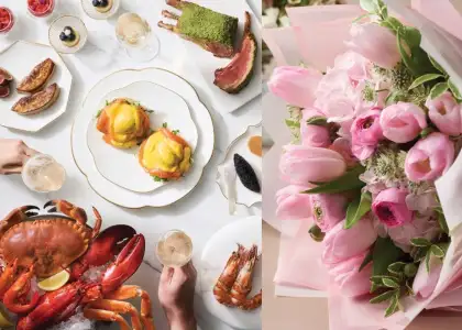 4 Mother's Day Sunday Brunch Buffet & Flower Gift Set at The Lounge, JW Marriott