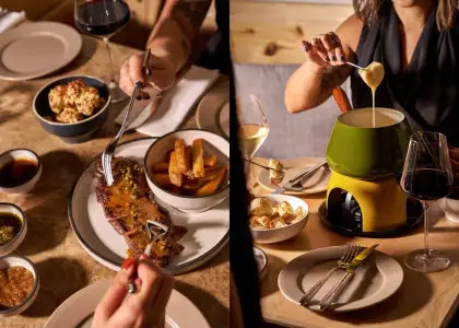 Stübli interior, fondue menu