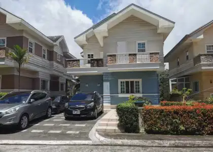 A blue, American-inspired house