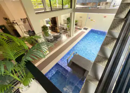 A view of a pool