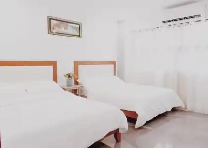Two beds in a bedroom