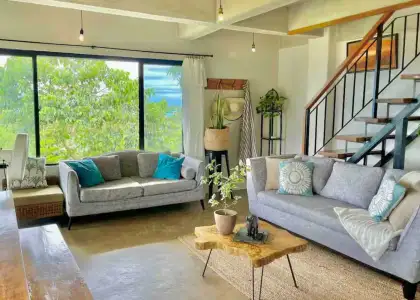 A nicely arranged living room space