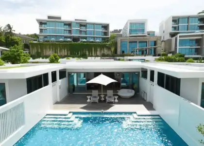 Modern architecture with a pool