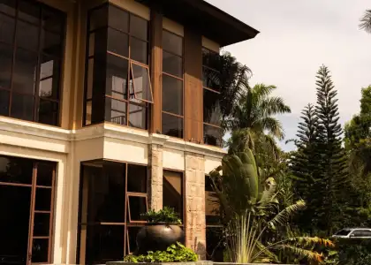 Modern architecture with trees in the background