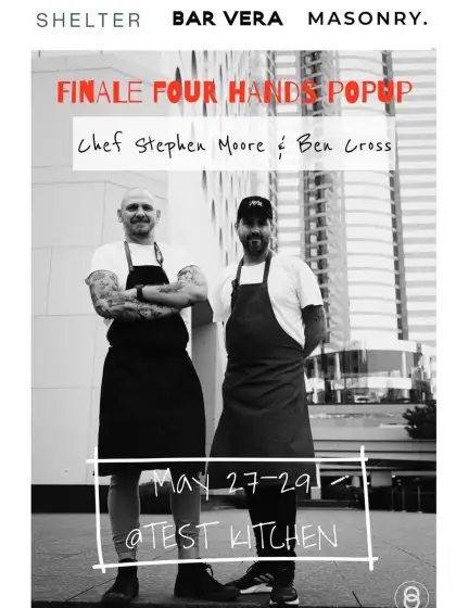 Event poster in black and white
