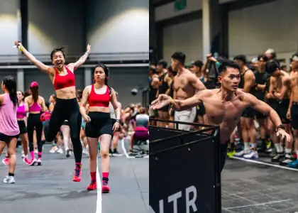 HYROX competitors celebrating at Hyrox Hong Kong 2026 ahead of 2027 PUMA HYROX World Championships to be held in Hong Kong in June 2027