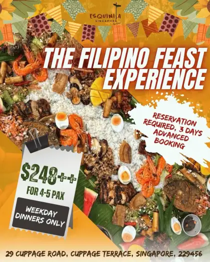 Esquinita Singapore boodle fight poster